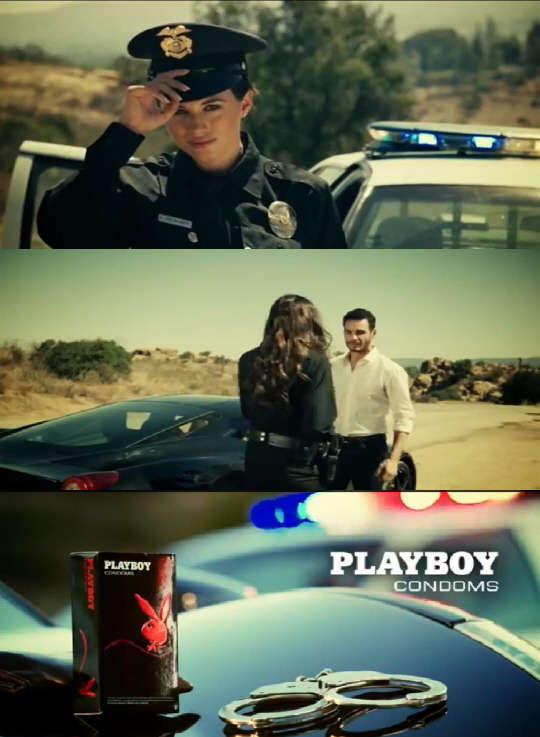 미국 플레이보이 콘돔의 이색 광고가 등장해 이목이 쏠리고 있다.최근 국내 일부 지역 경찰의 경쟁적인 여경 홍보하기가 언론의 도마 위에 오른 것과 대조적이다. 플레이보이 콘돔은 'The Chase'(추격)라는 제목의 신규 플레이보이 콘돔 광고를 유튜브를 통해 최근 전격 공개했다. 플레이보이콘돔 광고 캡쳐 장면.   플레이보이콘돔 한국지사 제공